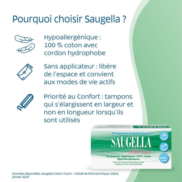 16 tampons hygiéniques ss applicateur normal