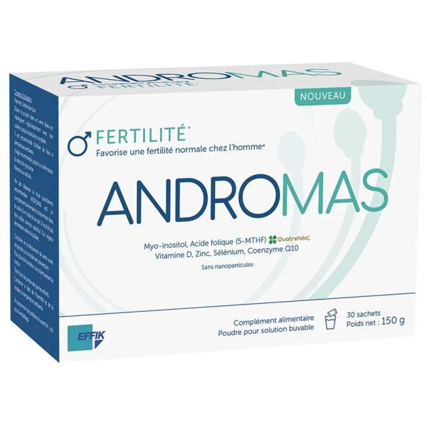 Effik Andromas Fertilité et Conception Homme - Soutient la Production de Spermatozoïdes - 30 Sachets