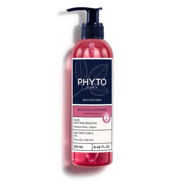 Phyto Gelée Anti-Frizz Boucles Intenses - Fixe & Hydrate - Cheveux Frisés et Crépus - 250ml