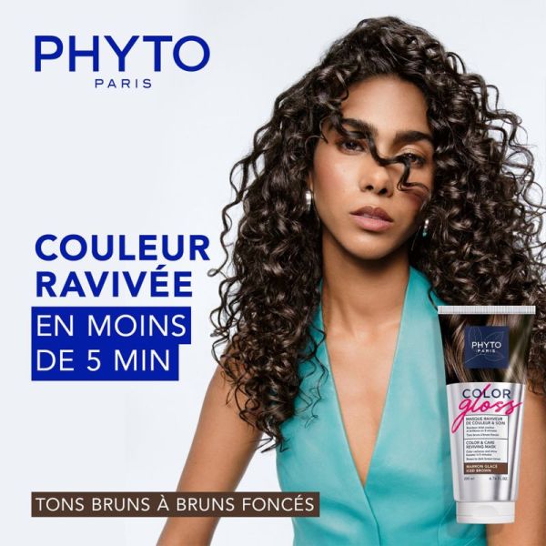 Phyto PhytoCOLOR GLOSS Masque Raviveur de Couleur et Soin Marron Glacé 200ml – Éclat et reflets froids