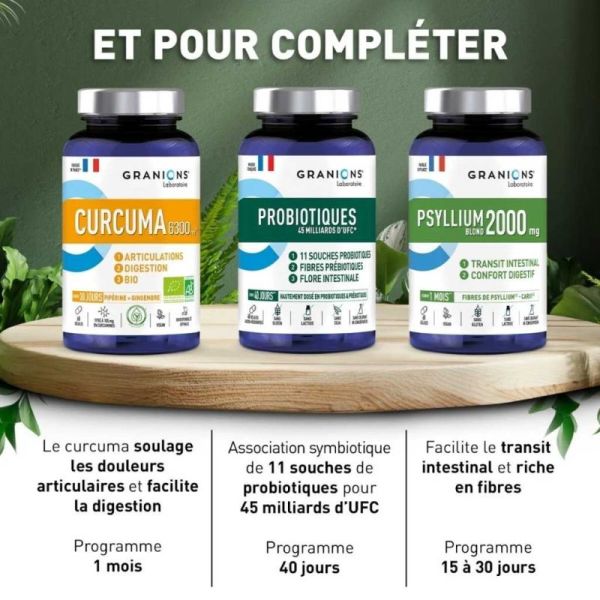 Granions L-Glutamine 3000 mg 120 comprimés - Ventre plat et confort digestif