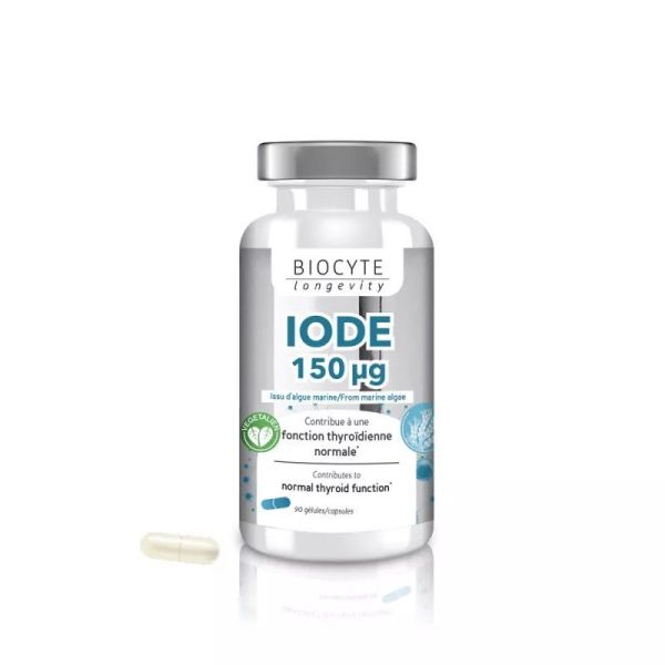 Biocyte Longevity Iode 150 µg Fonction Thyroïdienne - 90 Gélules