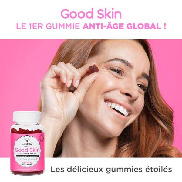 Lashilé Beauty Good Skin Vitamines Boost Peau Sublime - Effet Anti-Âge - 60 Gummies