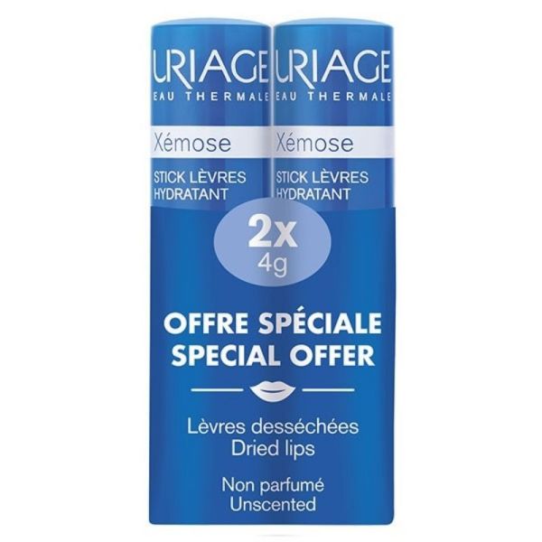 Uriage Xémose Stick Lèvres Hydratant - Lot de 2 x 4g