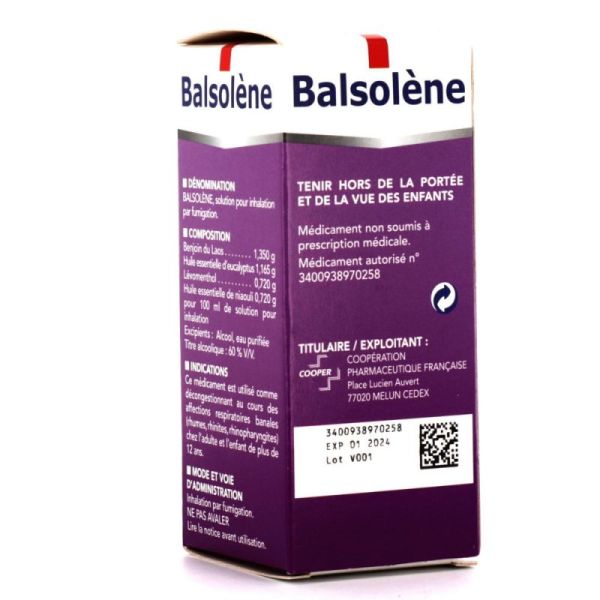 Cooper Balsolène solution pour inhalation par fumigation 100 ml