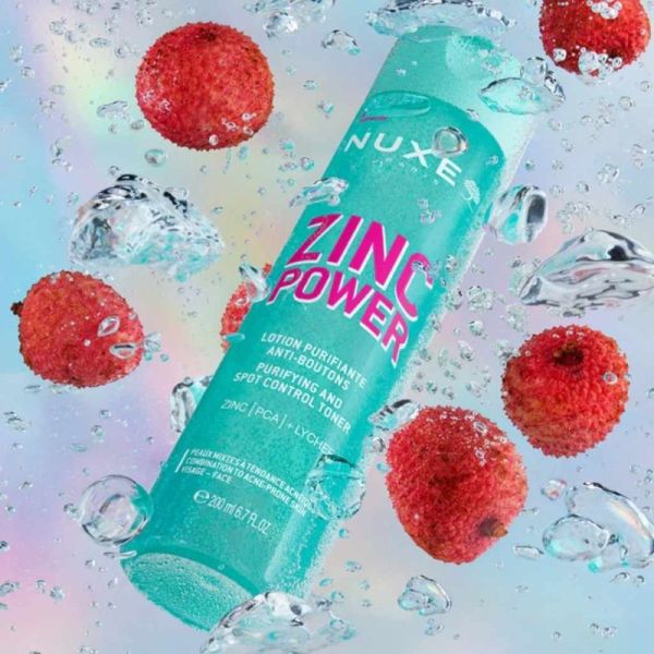 Nuxe Zinc Power Lotion Purifiante Anti-Boutons 200ml - Pores resserrés et peau matifiée