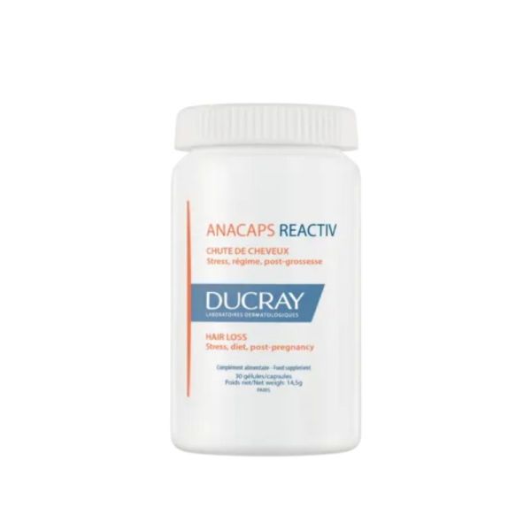 Ducray Anacaps REACTIV 30 gélules - Stimule la pousse des cheveux et renforce les ongles