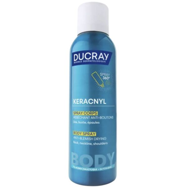 Ducray Keracnyl Spray Corps Asséchant Anti-Boutons 150ml – Réparation et fermeté