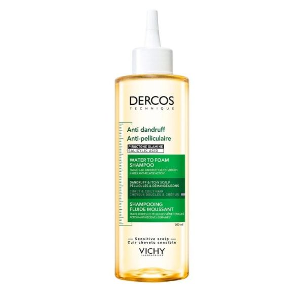 Vichy Dercos Shampoing Anti-pelliculaire Fluide Moussant - Cheveux Bouclés - 200ml