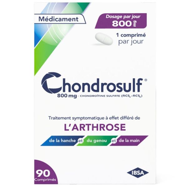 Chondrosulf 800 mg 90 comprimés - Arthrose hanche, genou et main