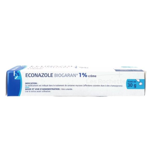 Biogaran Econazole 1% Crème - Mycoses Peau, Ongles et Cheveux - Tube de 30g