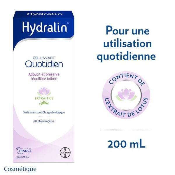 Hydralin Quotidien Gel Lavant - 200 ml - Hygiène Intime Douceur et Équilibre au Quotidien