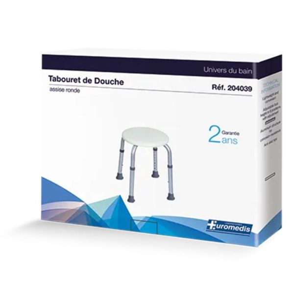 Euromedis Tabouret De Douche Rond – Siège de douche réglable et sécurisé