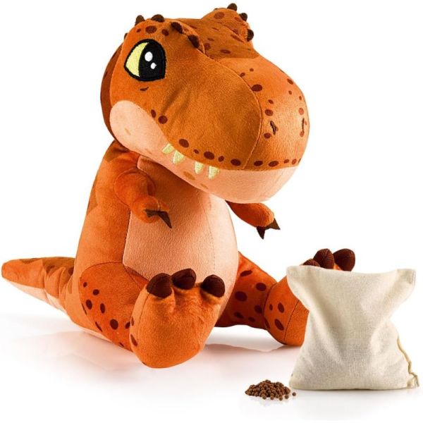 Biosynex Bouillotte Peluche Micro-Ondable Billes d'Argile Jurassic World Explorers T-Rex Marron