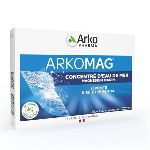 Arkopharma Arkomag Concentré d'Eau de Mer Magnésium Marin - 20 Ampoules
