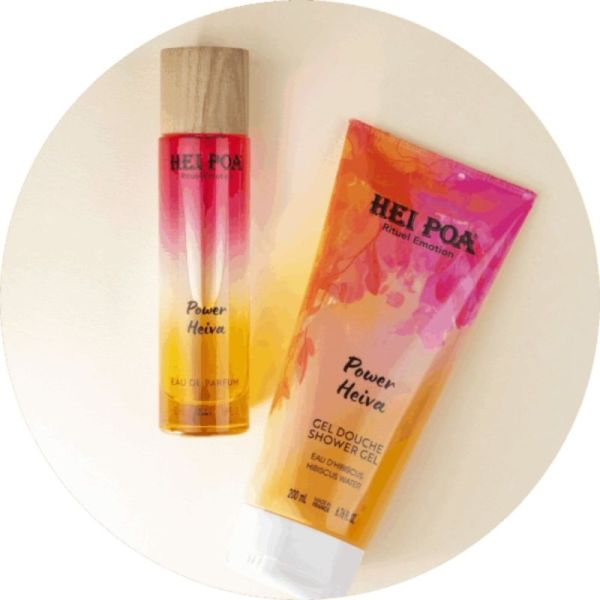 Hei Poa Gel Douche Power Heiva 200 ml - Soin lavant énergisant au Monoï de Tahiti et eau d'hibiscus