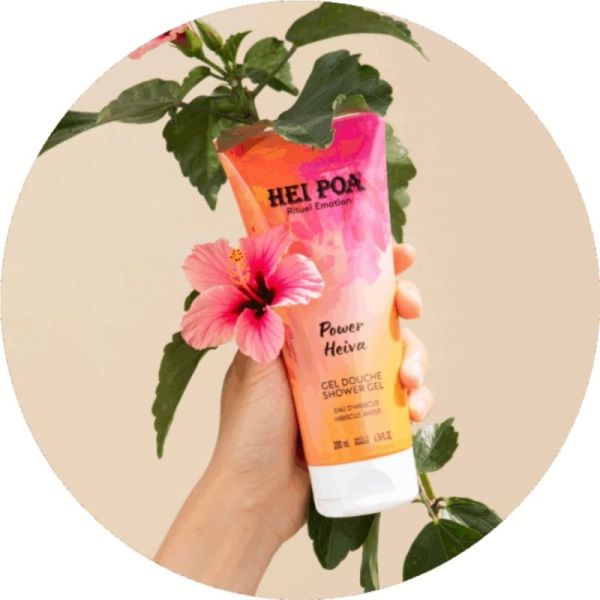 Hei Poa Gel Douche Power Heiva 200 ml - Soin lavant énergisant au Monoï de Tahiti et eau d'hibiscus