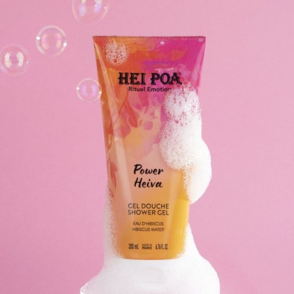 Hei Poa Gel Douche Power Heiva 200 ml - Soin lavant énergisant au Monoï de Tahiti et eau d'hibiscus
