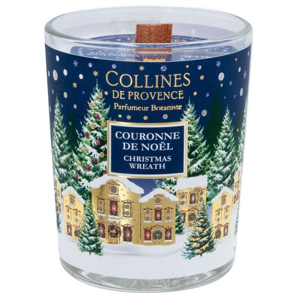 Collines de Provence Bougie de Noël - Parfum Couronne de Noël - 75 g