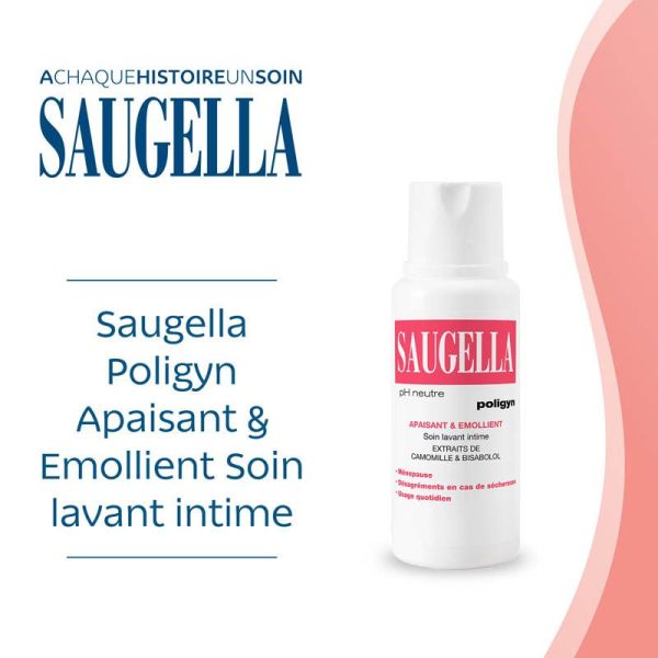 Saugella Poligyn Soin Lavant Intime - Adapté aux Femmes Ménoposées - Lot de 2 x 250 ml