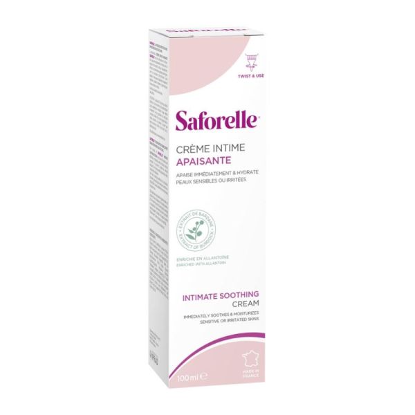 Saforelle Crème Intime Apaisante 100 ml - Apaise et Adoucit les Peaux Sensibles