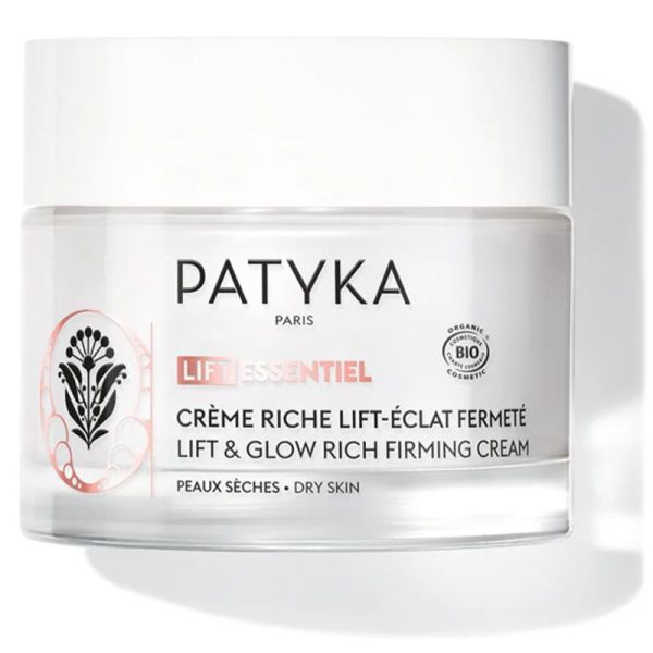 Patyka Lift Essentiel Crème Riche Lift-Éclat Fermeté Bio 50 ml Peaux sèches – Raffermi et ravive l'éclat