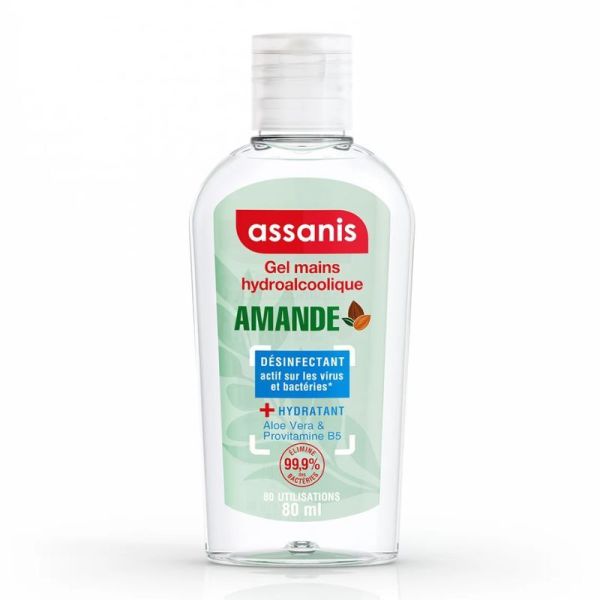 Assanis Gel Hydroalcoolique Mains Sans Rinçage Amande - 80ml