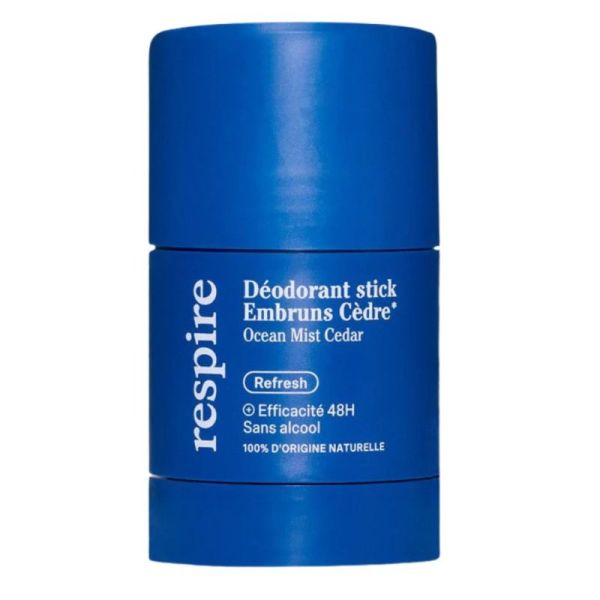 Respire Déodorant Stick Embruns Cèdre Efficacité 48h Bio - 50g