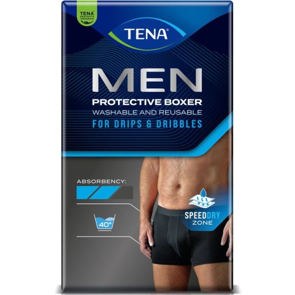 TENA Men Protective Boxer - Taille XL - 1 Boxer Lavable Noir - Fuites Urinaires Légères