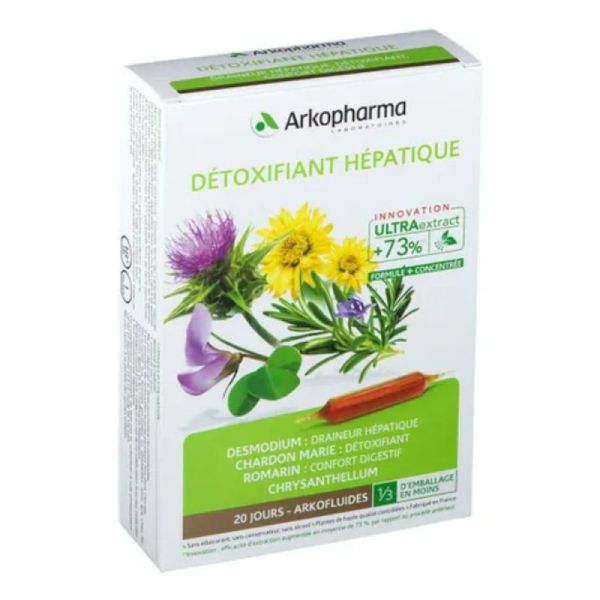 Arkopharma Arkofluides Détoxifiant Hépatique 20 Ampoules