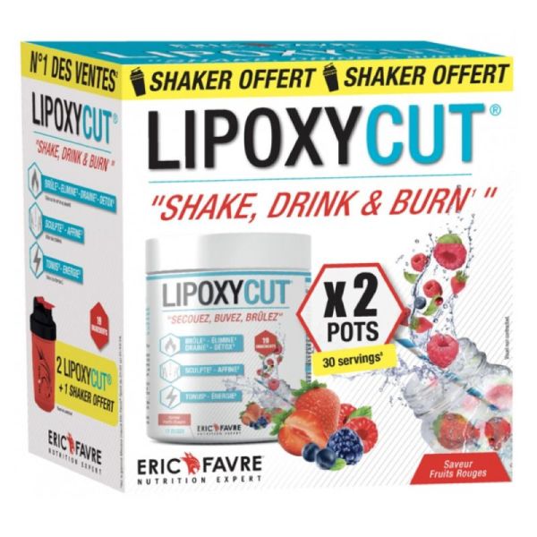 Eric Favre Lipoxycut fruits rouges Lot de 2 x 120 g + Shaker Offert