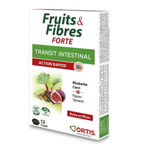 Ortis Transit Intestinal Fruits & Fibres Forte 12 comprimés