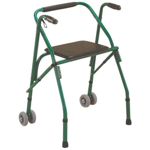 Euromedis Rollator 2 Roues avec Siège et Appui-Dos Vert – Aide à la marche