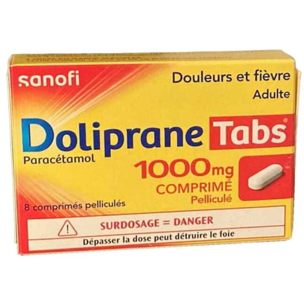 Doliprane Tabs 1000mg 8 comprimés - Paracétamol