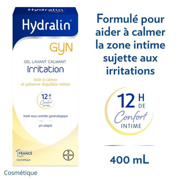 Hydralin Gyn Gel Lavant Calmant Irritation - 400 ml - Hygiène Intime en Cas d'Irritations