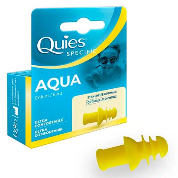 Quies Specific Aqua - 1 paire - Pour Enfants - Bouchons d’oreilles étanches pour activités aquatiques