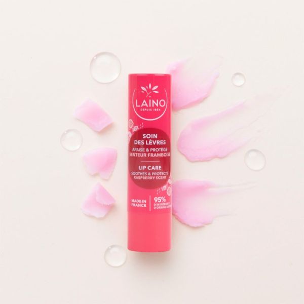 Laino Stick Soin des Lèvres - 4g - Senteur : Framboise - Répare, protège et adoucit les lèvres