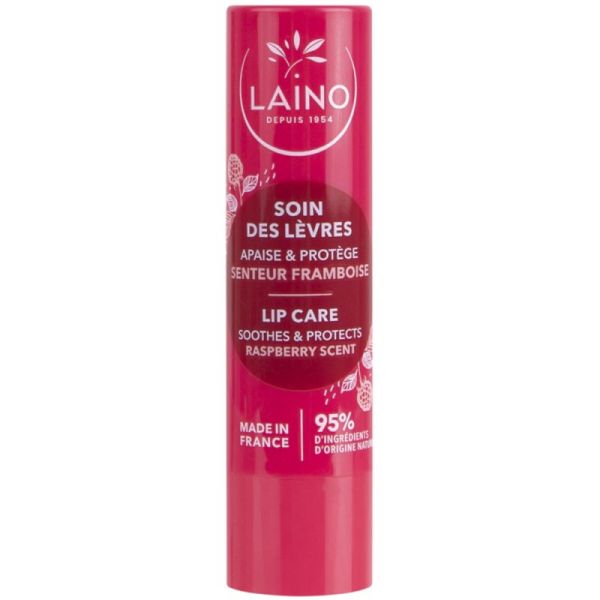 Laino Stick Soin des Lèvres - 4g - Senteur : Framboise - Répare, protège et adoucit les lèvres