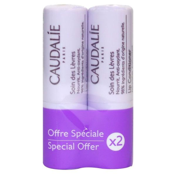 Caudalie Vinotherapist Soin des Lèvres - Lot de 2 x 4,5 g - Nutrition et réparation des lèvres