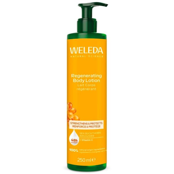 Weleda Lait Corps Régénérant Argousier - 250 ml - Hydrate, nourrit et régénère les peaux sèches