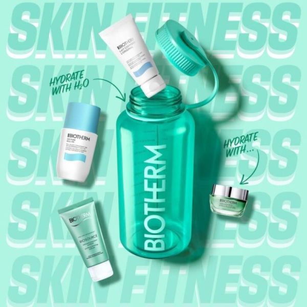 Biotherm Aqua Drop coffret gourde de sport 1L - 4 produits - routine hydratation peau et corps