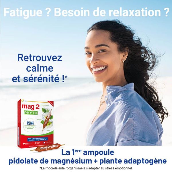 Mag 2 Phyto Relax - 30 ampoules - Nervosité et Fatigue - Réduit le Stress et Favorise la Relaxation