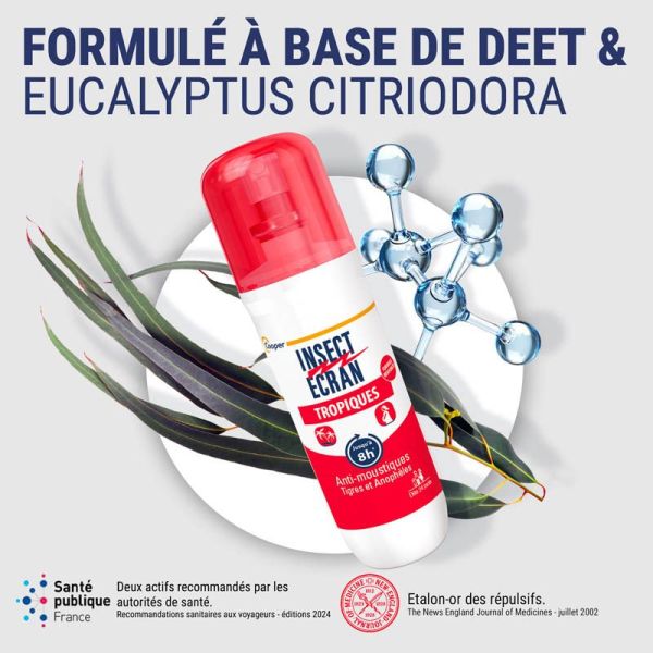 Insect Ecran Anti-moustiques Tropiques Spray Répulsif - 2x75ml - Longue durée pour zones tropicales