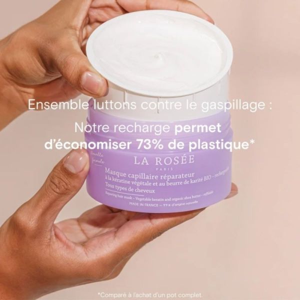 La Rosée Recharge Masque Capillaire Réparateur 200ml - Kératine végétale et beurre de karité bio