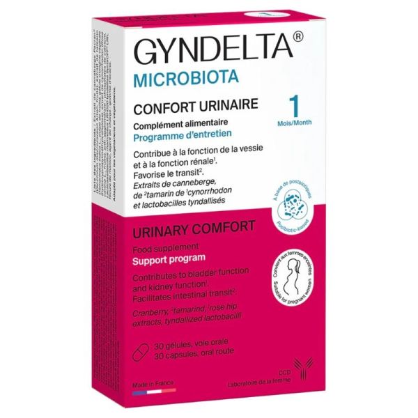 Laboratoires CCD Gyndelta® Microbiota Confort Urinaire & Transit - 30 Gélules