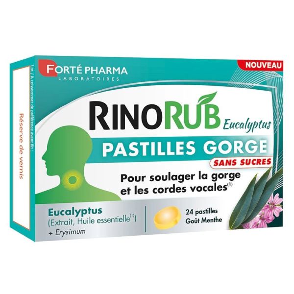 Forté Pharma RinoRub Eucalyptus Pastilles Gorge & Cordes Vocales - 20 Pastilles