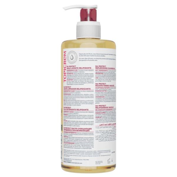 Topicrem DA Protect Huile Lavante Relipidante 500ml – apaise la peau et anti-grattage