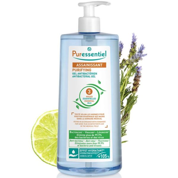 Puressentiel Gel Antibactérien aux 3 Huiles Essentielles 975 ml – Format familial économique
