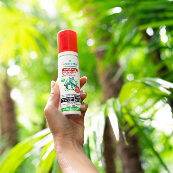 Puressentiel Anti-Pique Lait Répulsif Zones Tropicales 75 ml – Haute protection waterproof anti-moustiques