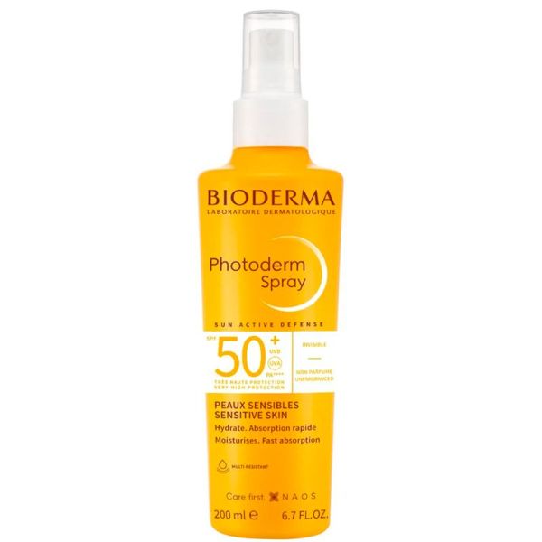 Bioderma Photoderm Spray Solaire Invisible SPF50+ - 200ml - Haute protection pour peaux sensibles
